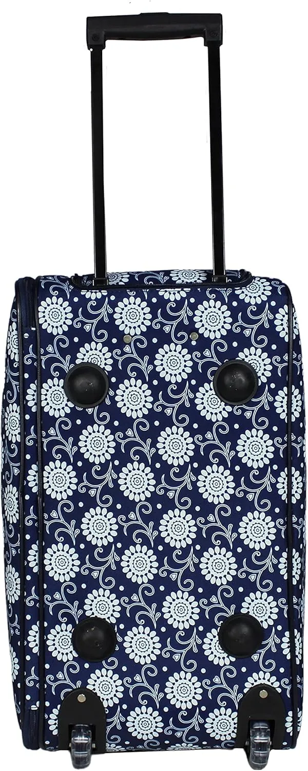World Traveler Floral Prints 21-inch Carry-on Rolling Duffel Bag