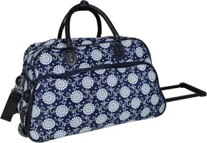 World Traveler Floral Prints 21-inch Carry-on Rolling Duffel Bag