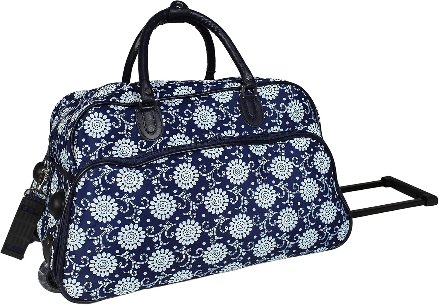 World Traveler Floral Prints 21-inch Carry-on Rolling Duffel Bag