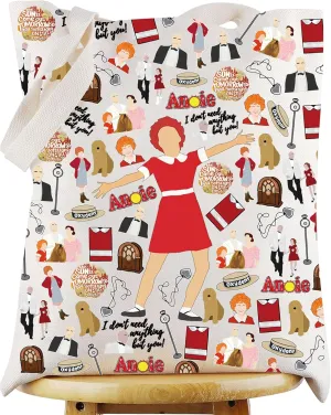 WZMPA Red Ribbon Girl Musical Toiletry Bag Oliver Warbucks Fans Gift Hope In Scarlet Zipper Bag Hard-Knock Dreams Inspired Gift (Ann TG)