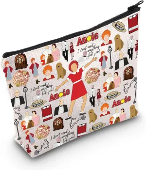 WZMPA Red Ribbon Girl Musical Toiletry Bag Oliver Warbucks Fans Gift Hope In Scarlet Zipper Bag Hard-Knock Dreams Inspired Gift (Ann)