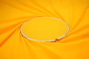 Yellow coloured barbie chiffon fabric