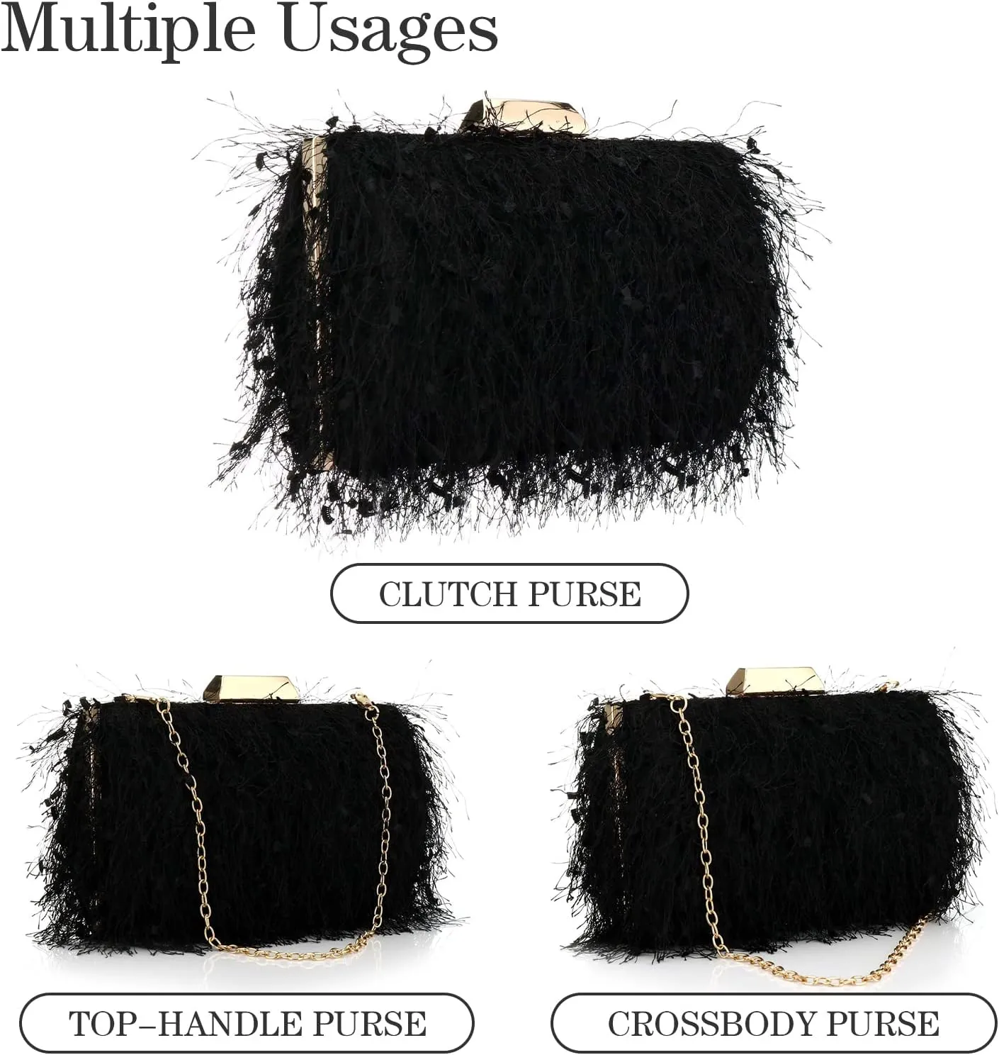 YYW Clutch Purse for Women Cute Handbags Top Handle Evening Bag Crossbody Bag Shoulder Bag for Wedding Party Prom Banquet