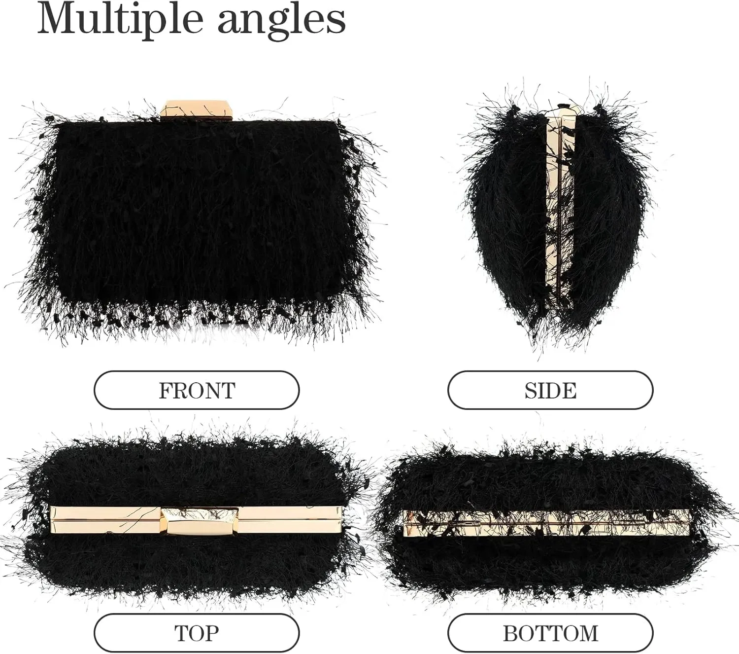 YYW Clutch Purse for Women Cute Handbags Top Handle Evening Bag Crossbody Bag Shoulder Bag for Wedding Party Prom Banquet