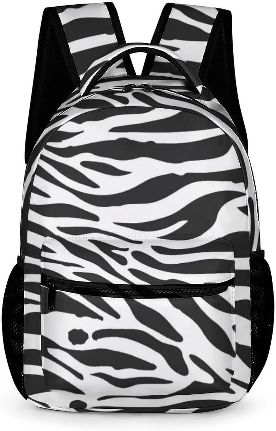 Zebra Backpack for Kids Girls Boys School, 16 Inches Cute Zebras Theme Bookbag, Adjustable, Lightweight, Large Capacity, Colorful Daily Casual Backpacks