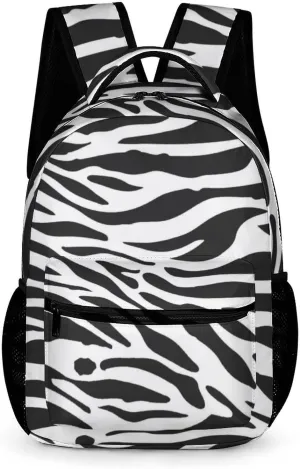Zebra Backpack for Kids Girls Boys School, 16 Inches Cute Zebras Theme Bookbag, Adjustable, Lightweight, Large Capacity, Colorful Daily Casual Backpacks