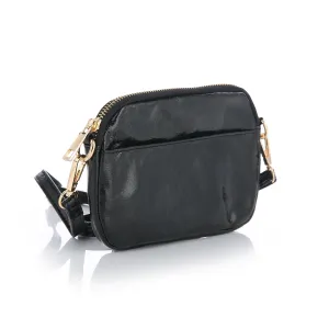 Zwart Stijlvol Metallic Tasje (18x13 cm) – Het Perfecte Cadeau voor de Feestdagen