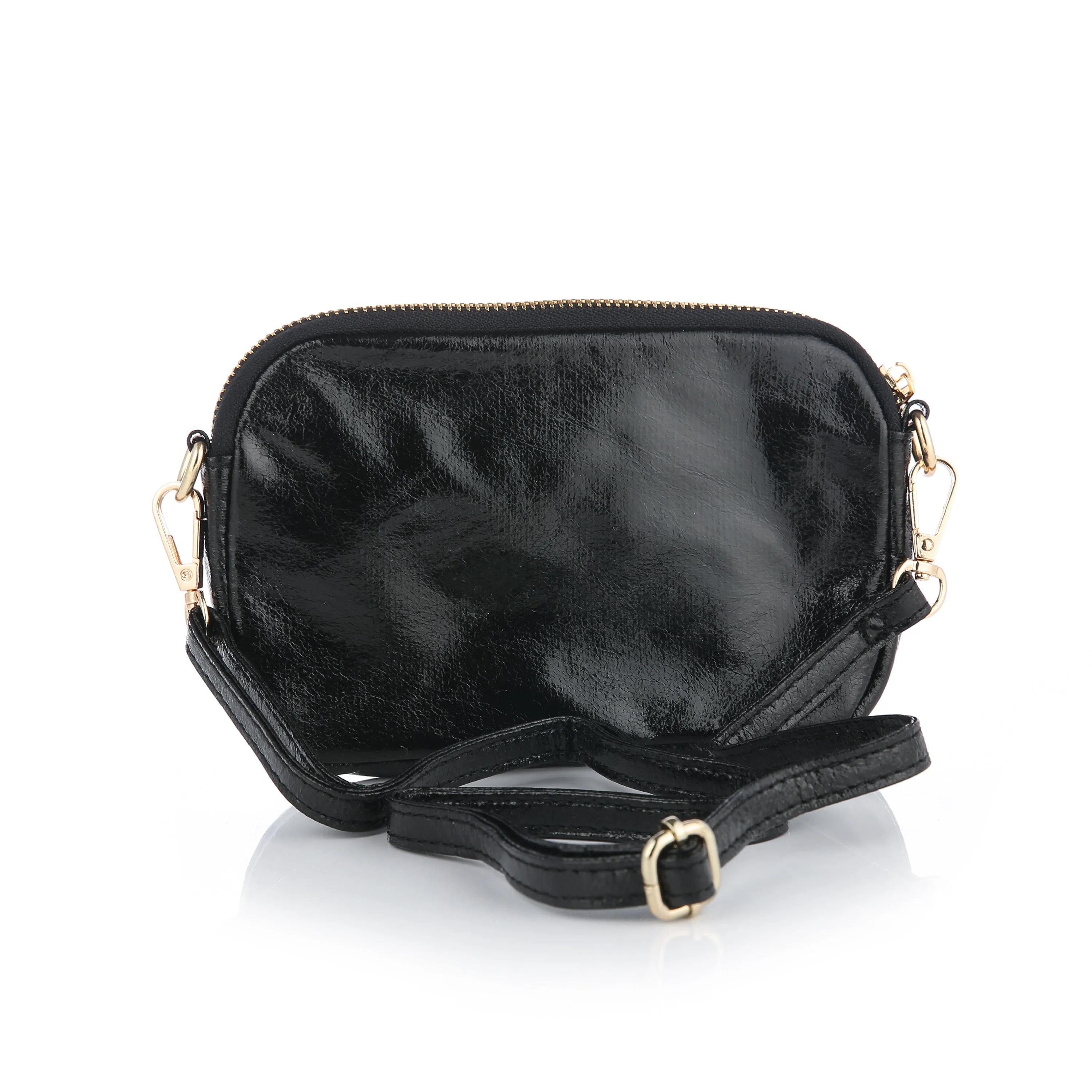 Zwart Stijlvol Metallic Tasje (18x13 cm) – Het Perfecte Cadeau voor de Feestdagen